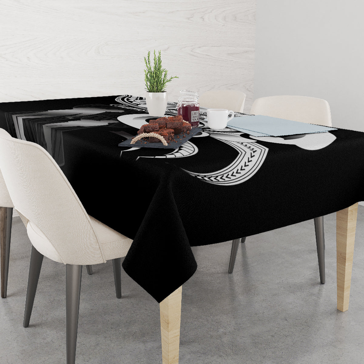 Guam Father's Day Tablecloth Chamorro Latte Stone Polynesian Pattern