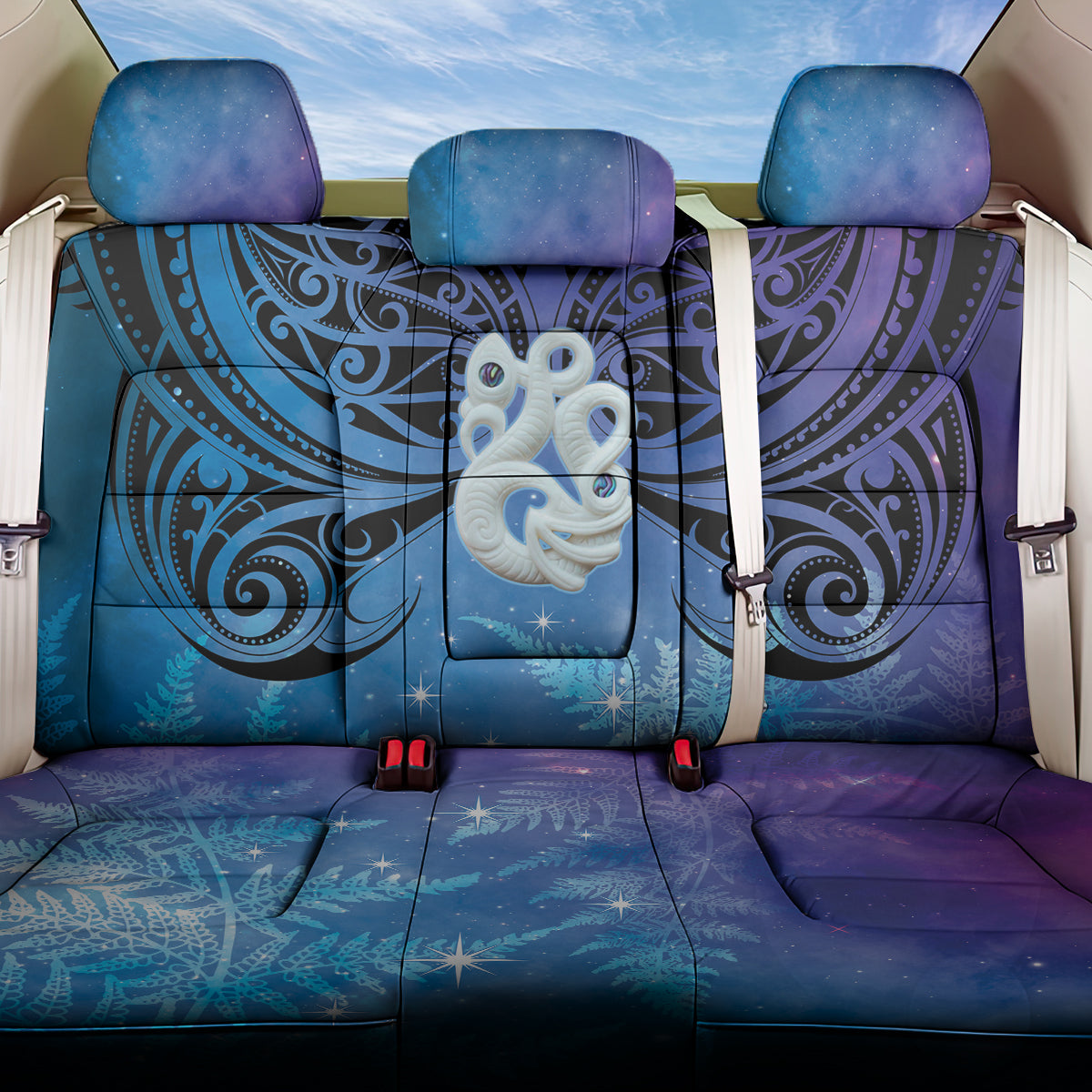 New Zealand Matariki Back Car Seat Cover Aotearoa Maori New Year Manaia Galaxy Vibes