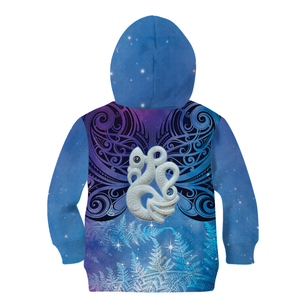 New Zealand Matariki Kid Hoodie Aotearoa Maori New Year Manaia Galaxy Vibes