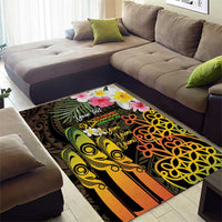 Personalised Vanuatu Independence Day Area Rug Carving Drum Sand Drawing Turtle