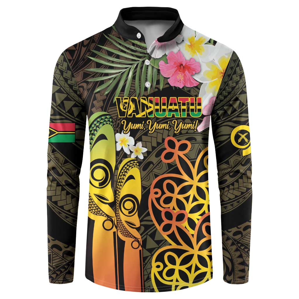 Personalised Vanuatu Independence Day Button Sweatshirt Carving Drum Sand Drawing Turtle