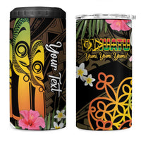 Personalised Vanuatu Independence Day 4 in 1 Can Cooler Tumbler Carving Drum Sand Drawing Turtle
