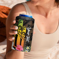 Personalised Vanuatu Independence Day 4 in 1 Can Cooler Tumbler Carving Drum Sand Drawing Turtle