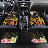 Personalised Vanuatu Independence Day Car Mats Carving Drum Sand Drawing Turtle