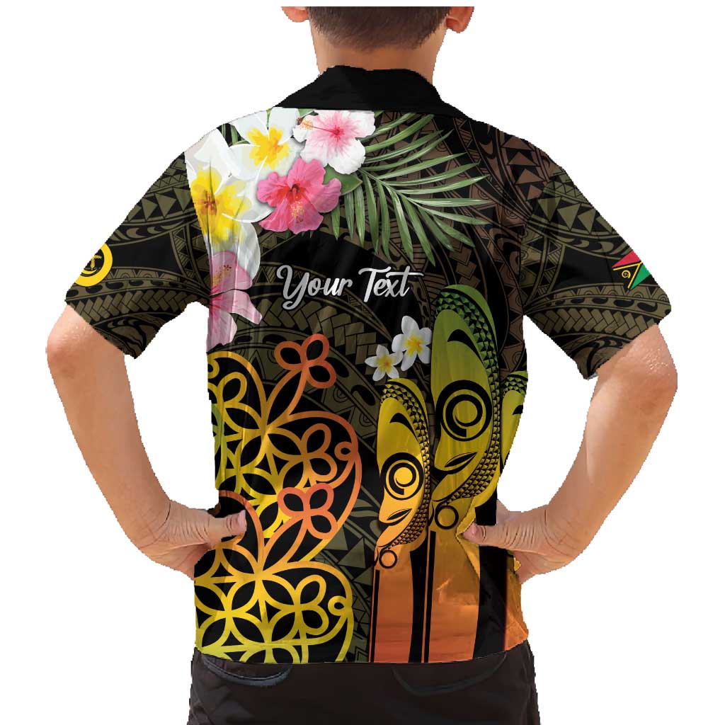 Personalised Vanuatu Independence Day Family Matching Mermaid Dress and Hawaiian Shirt Carving Drum Sand Drawing Turtle