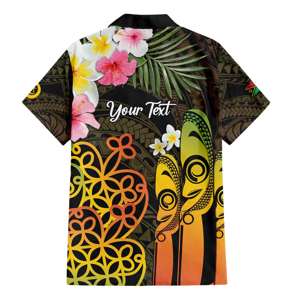 Personalised Vanuatu Independence Day Family Matching Mermaid Dress and Hawaiian Shirt Carving Drum Sand Drawing Turtle