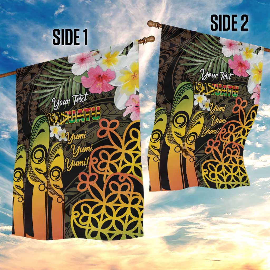 Personalised Vanuatu Independence Day Garden Flag Carving Drum Sand Drawing Turtle