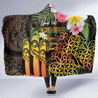 Personalised Vanuatu Independence Day Hooded Blanket Carving Drum Sand Drawing Turtle