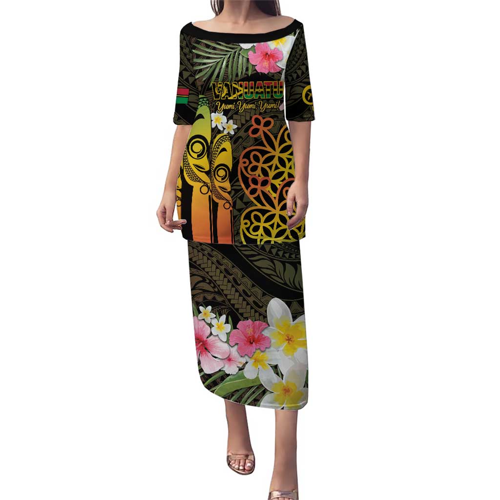 Personalised Vanuatu Independence Day Puletasi Carving Drum Sand Drawing Turtle