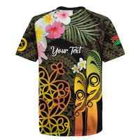 Personalised Vanuatu Independence Day Rugby Jersey Carving Drum Sand Drawing Turtle