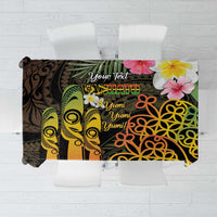 Personalised Vanuatu Independence Day Tablecloth Carving Drum Sand Drawing Turtle