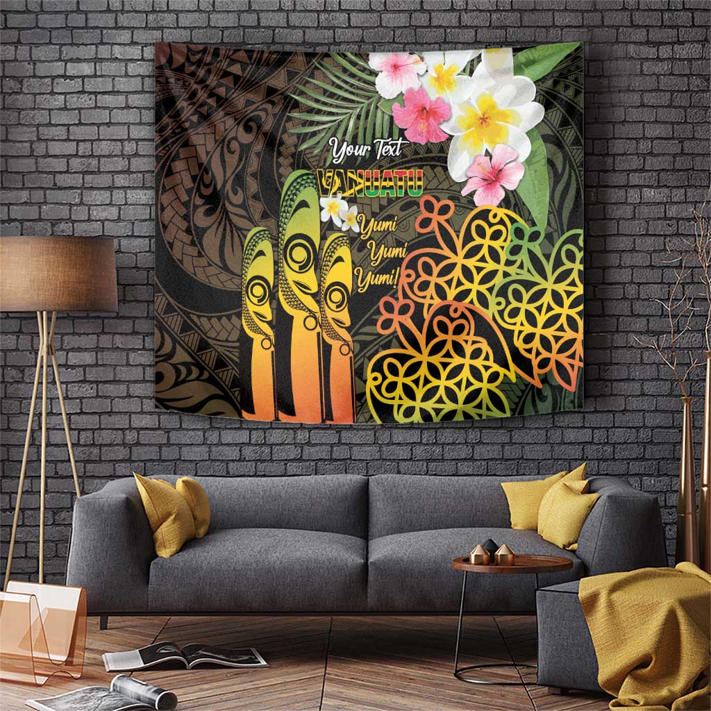 Personalised Vanuatu Independence Day Tapestry Carving Drum Sand Drawing Turtle