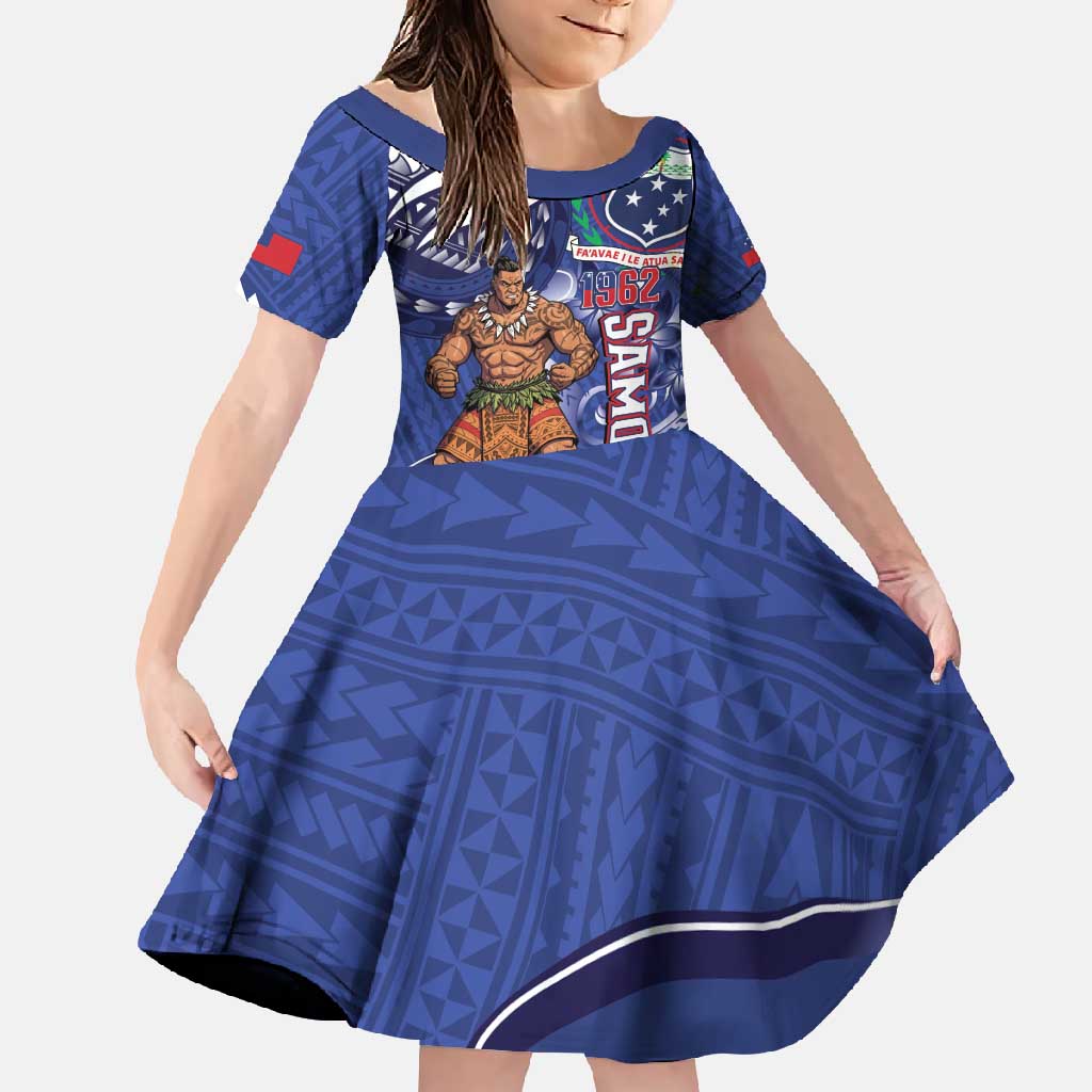 Samoa Independence Day Family Matching Long Sleeve Bodycon Dress and Hawaiian Shirt 1962 Proud Samoan Warrior