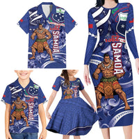 Samoa Independence Day Family Matching Long Sleeve Bodycon Dress and Hawaiian Shirt 1962 Proud Samoan Warrior