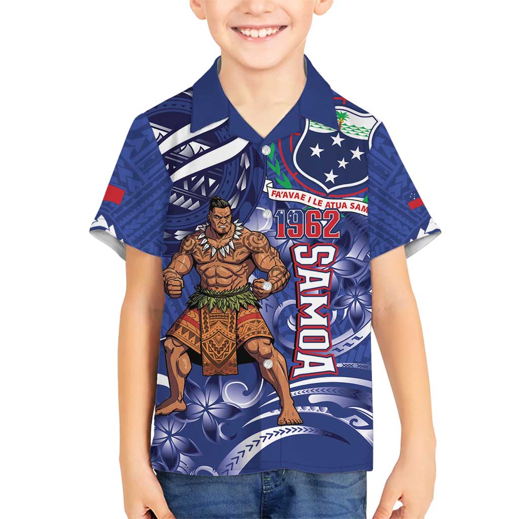 Samoa Independence Day Family Matching Long Sleeve Bodycon Dress and Hawaiian Shirt 1962 Proud Samoan Warrior