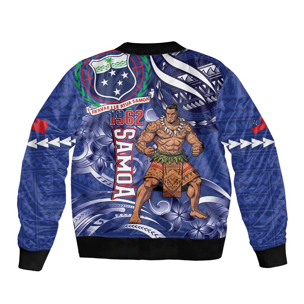 Samoa Independence Day Sleeve Zip Bomber Jacket 1962 Proud Samoan Warrior LT14 - Polynesian Pride