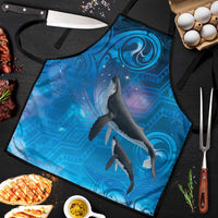 Paikea New Zealand Matariki Apron Humpback Whale Taniko Motifs Ocean Vibes LT14 Blue - Polynesian Pride