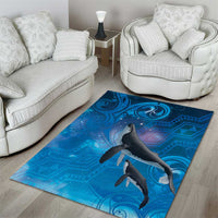Paikea New Zealand Matariki Area Rug Humpback Whale Taniko Motifs Ocean Vibes LT14 - Polynesian Pride