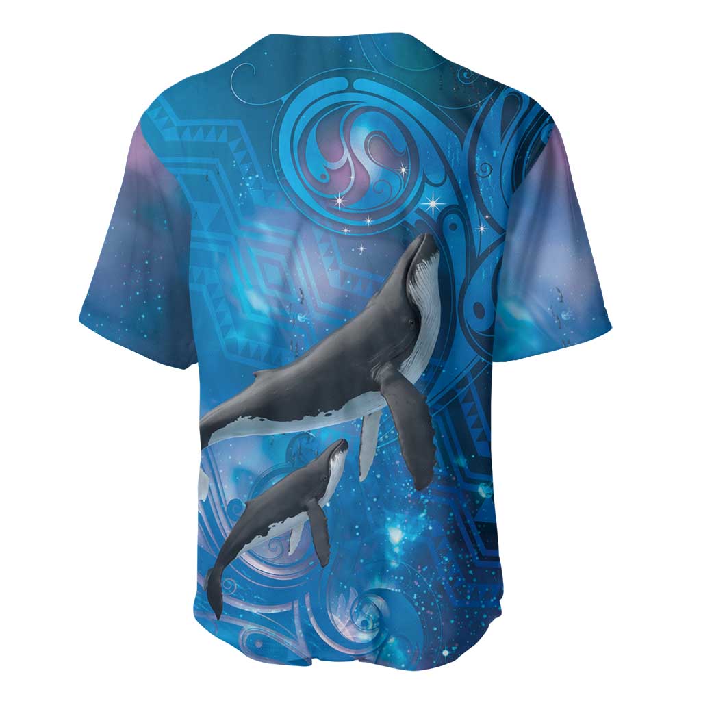 Paikea New Zealand Matariki Baseball Jersey Humpback Whale Taniko Motifs Ocean Vibes LT14 - Polynesian Pride