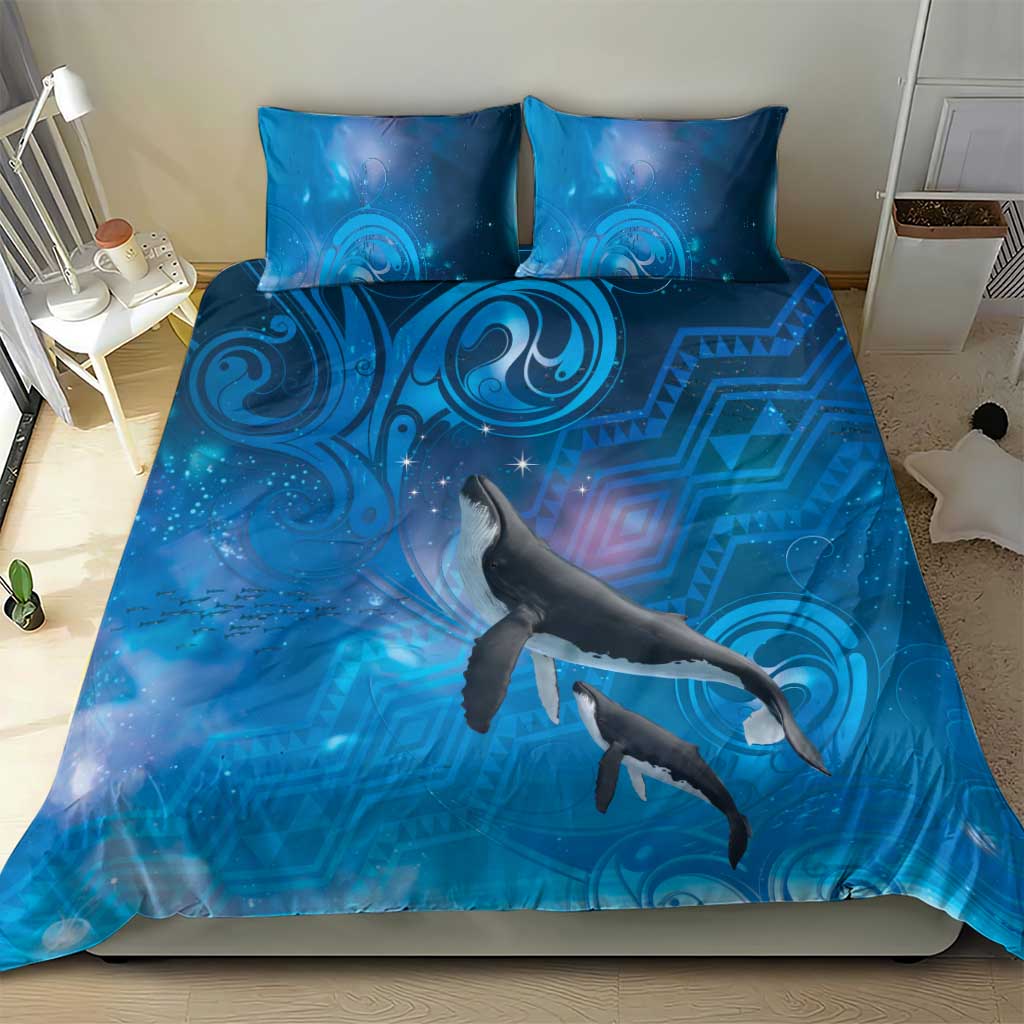 Paikea New Zealand Matariki Bedding Set Humpback Whale Taniko Motifs Ocean Vibes LT14 - Polynesian Pride