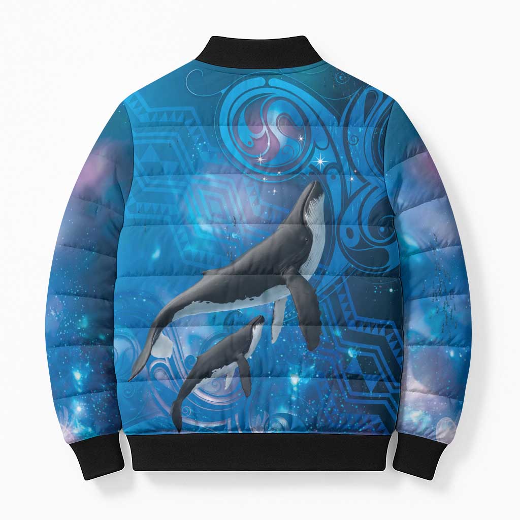 Paikea New Zealand Matariki Bomber Puffer Jacket Humpback Whale Taniko Motifs Ocean Vibes LT14 - Polynesian Pride