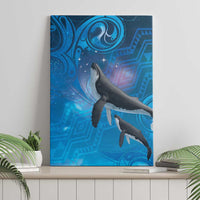 Paikea New Zealand Matariki Canvas Wall Art Humpback Whale Taniko Motifs Ocean Vibes LT14 - Polynesian Pride