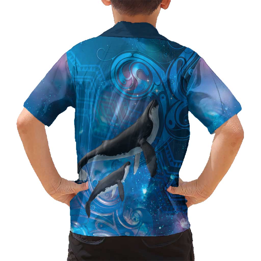 Paikea New Zealand Matariki Family Matching Puletasi and Hawaiian Shirt Humpback Whale Taniko Motifs Ocean Vibes LT14 - Polynesian Pride