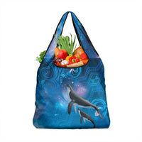 Paikea New Zealand Matariki Grocery Bag Humpback Whale Taniko Motifs Ocean Vibes LT14 1-pack One Size Blue - Polynesian Pride