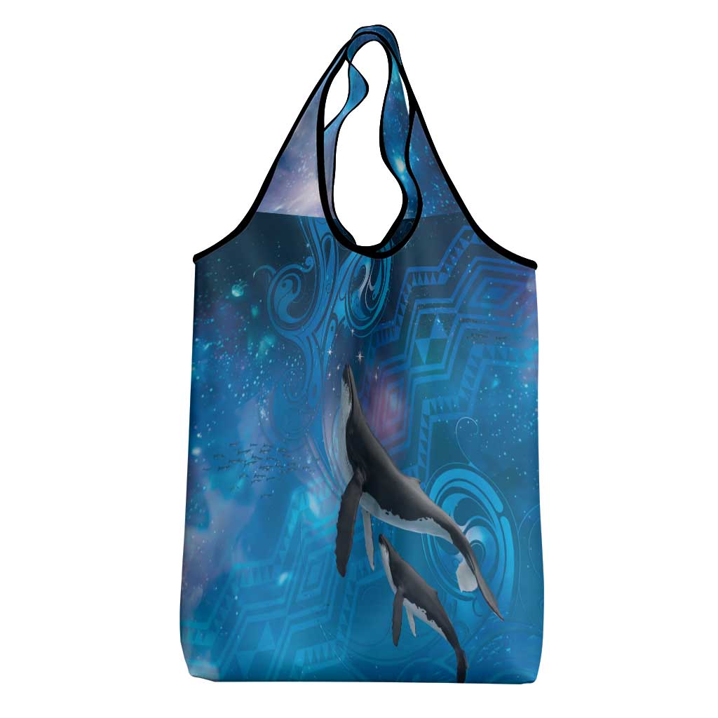 Paikea New Zealand Matariki Grocery Bag Humpback Whale Taniko Motifs Ocean Vibes LT14 - Polynesian Pride