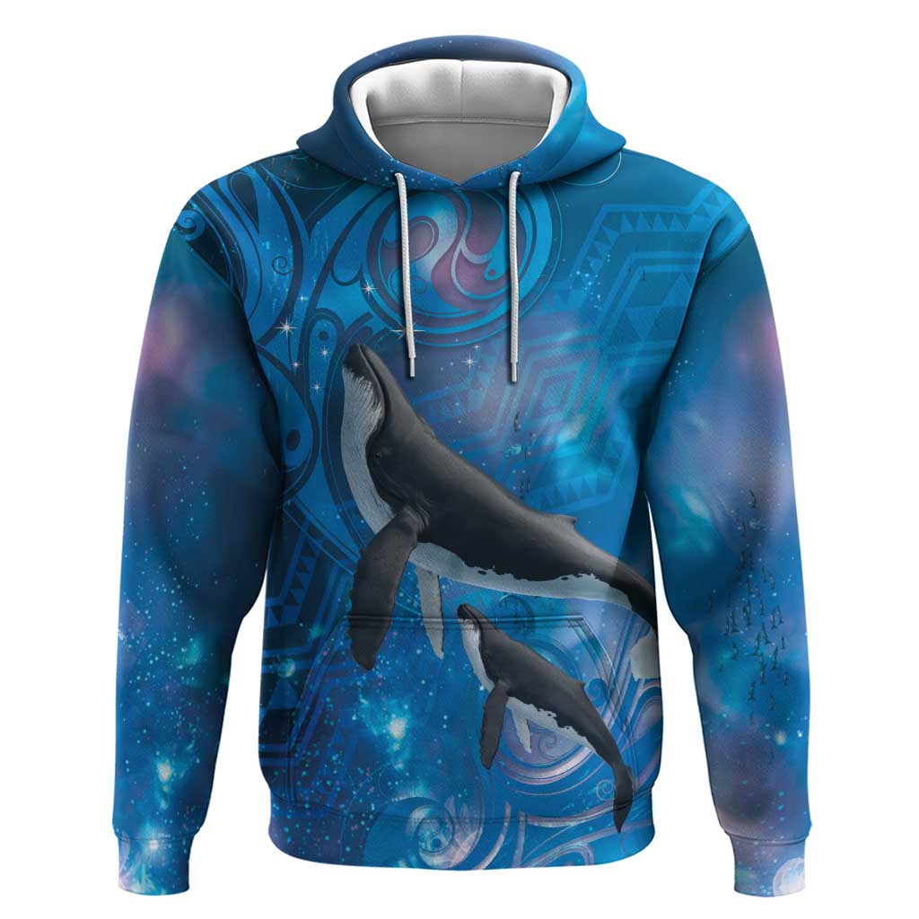 Paikea New Zealand Matariki Hoodie Humpback Whale Taniko Motifs Ocean Vibes