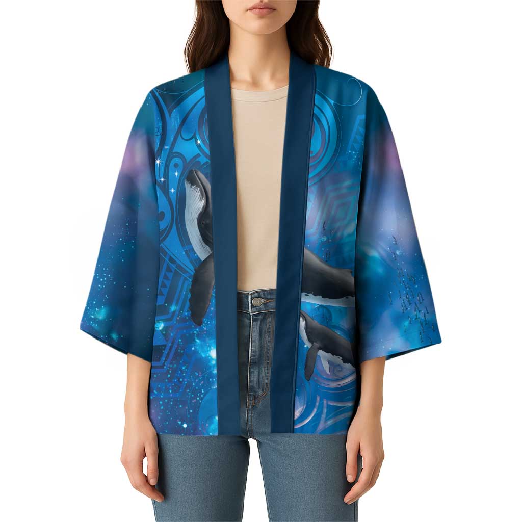 Paikea New Zealand Matariki Kimono Humpback Whale Taniko Motifs Ocean Vibes LT14 - Polynesian Pride
