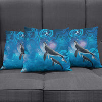 Paikea New Zealand Matariki Pillow Cover Humpback Whale Taniko Motifs Ocean Vibes LT14 - Polynesian Pride