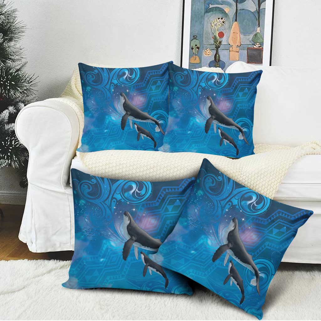 Paikea New Zealand Matariki Pillow Cover Humpback Whale Taniko Motifs Ocean Vibes LT14 - Polynesian Pride