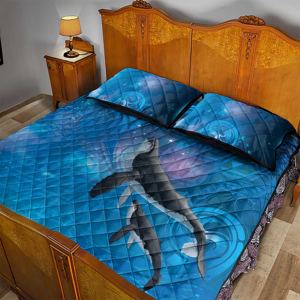 Paikea New Zealand Matariki Quilt Bed Set Humpback Whale Taniko Motifs Ocean Vibes LT14 - Polynesian Pride