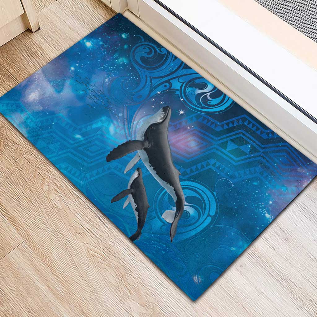 Paikea New Zealand Matariki Rubber Doormat Humpback Whale Taniko Motifs Ocean Vibes LT14 - Polynesian Pride