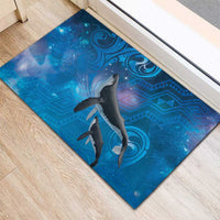 Paikea New Zealand Matariki Rubber Doormat Humpback Whale Taniko Motifs Ocean Vibes LT14 - Polynesian Pride