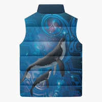 Paikea New Zealand Matariki Sleeveless Puffer Jacket Humpback Whale Taniko Motifs Ocean Vibes LT14 - Polynesian Pride