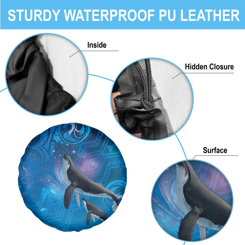 Paikea New Zealand Matariki Spare Tire Cover Humpback Whale Taniko Motifs Ocean Vibes LT14 - Polynesian Pride