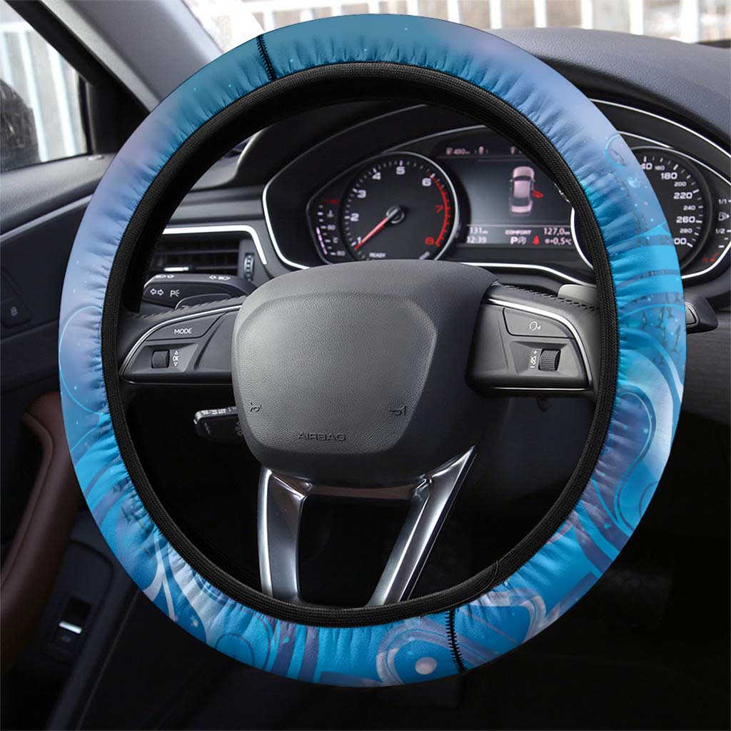 Paikea New Zealand Matariki Steering Wheel Cover Humpback Whale Taniko Motifs Ocean Vibes LT14 - Polynesian Pride