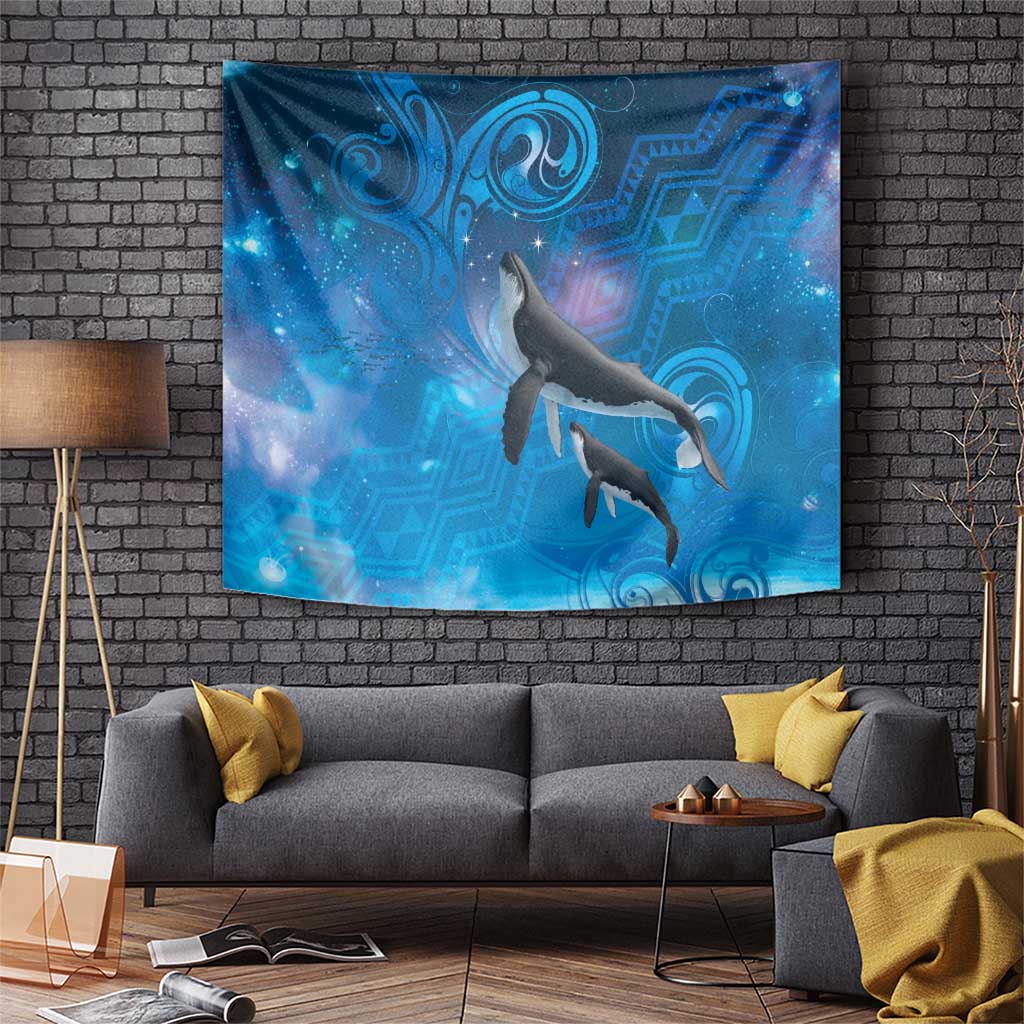 Paikea New Zealand Matariki Tapestry Humpback Whale Taniko Motifs Ocean Vibes LT14 Blue - Polynesian Pride