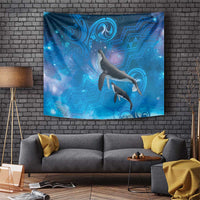 Paikea New Zealand Matariki Tapestry Humpback Whale Taniko Motifs Ocean Vibes LT14 Blue - Polynesian Pride