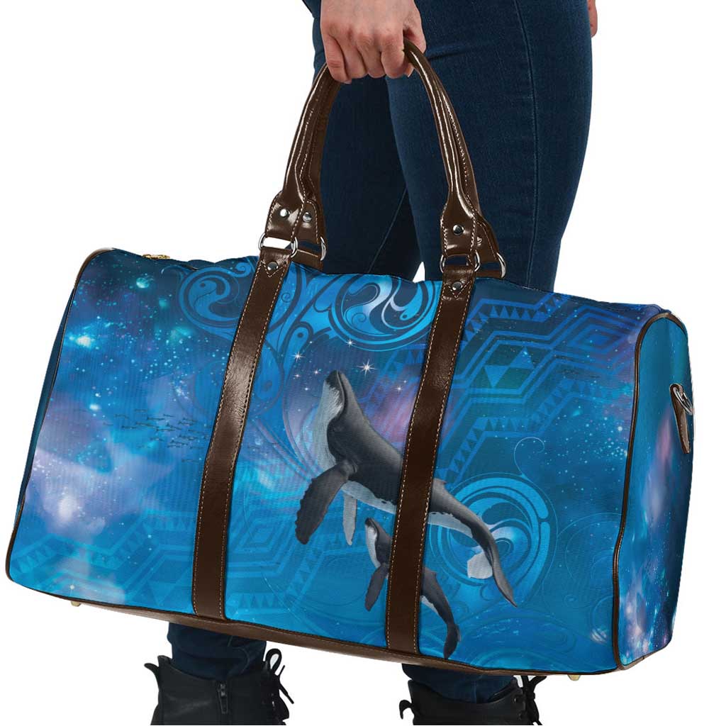 Paikea New Zealand Matariki Travel Bag Humpback Whale Taniko Motifs Ocean Vibes LT14 - Polynesian Pride