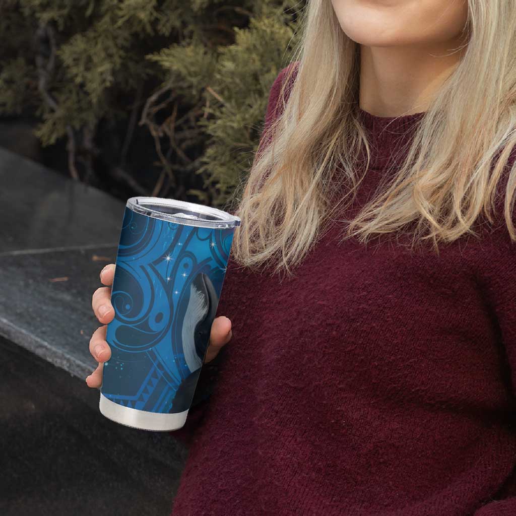 Paikea New Zealand Matariki Tumbler Cup Humpback Whale Taniko Motifs Ocean Vibes LT14 - Polynesian Pride