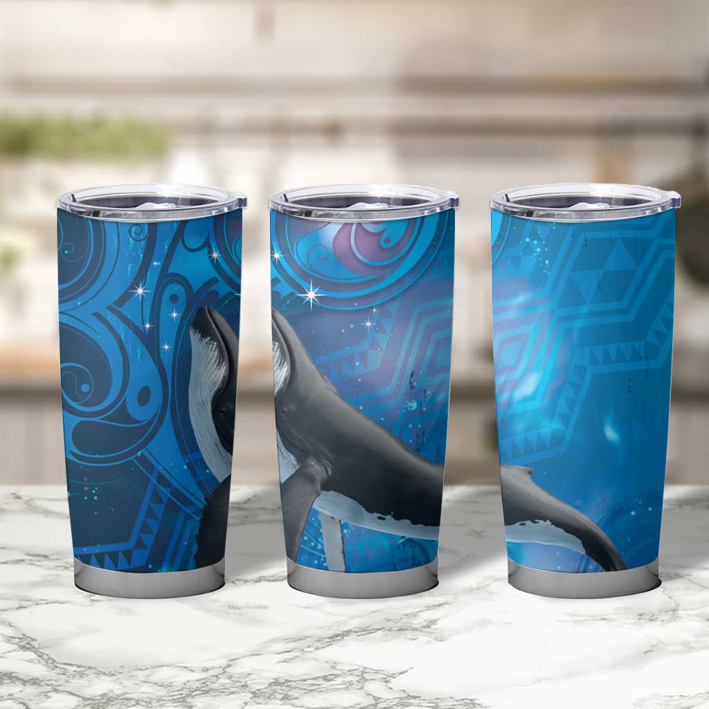 Paikea New Zealand Matariki Tumbler Cup Humpback Whale Taniko Motifs Ocean Vibes LT14 - Polynesian Pride