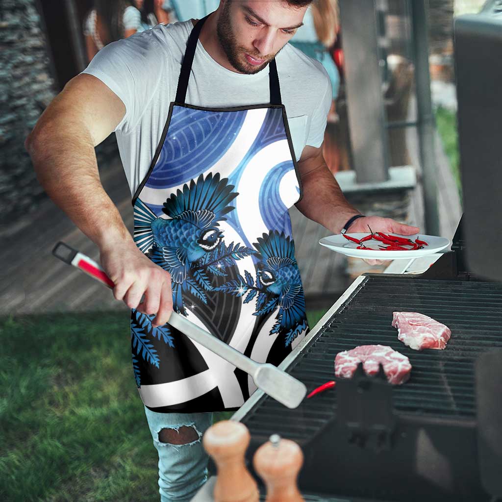 Piwakawaka New Zealand Matariki Apron Maori New Year Silver Fern Blue Galaxy LT14 - Polynesian Pride