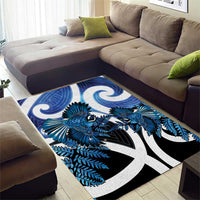 Piwakawaka New Zealand Matariki Area Rug Maori New Year Silver Fern Blue Galaxy LT14 - Polynesian Pride