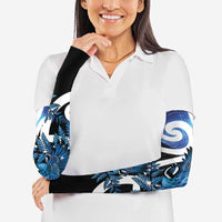 Piwakawaka New Zealand Matariki Arm Sleeves Maori New Year Silver Fern Blue Galaxy LT14 - Polynesian Pride