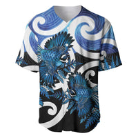 Piwakawaka New Zealand Matariki Baseball Jersey Maori New Year Silver Fern Blue Galaxy LT14 Blue - Polynesian Pride