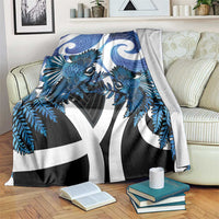 Piwakawaka New Zealand Matariki Blanket Maori New Year Silver Fern Blue Galaxy LT14 Blue - Polynesian Pride