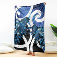 Piwakawaka New Zealand Matariki Blanket Maori New Year Silver Fern Blue Galaxy LT14 - Polynesian Pride